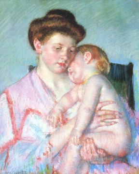 María Cassatt Painting - Sleepy Baby madres niños Mary Cassatt